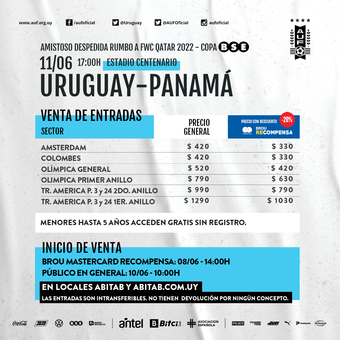 Uruguayo: Desde las 9 horas de hoy se venden las entradas para la semifinal