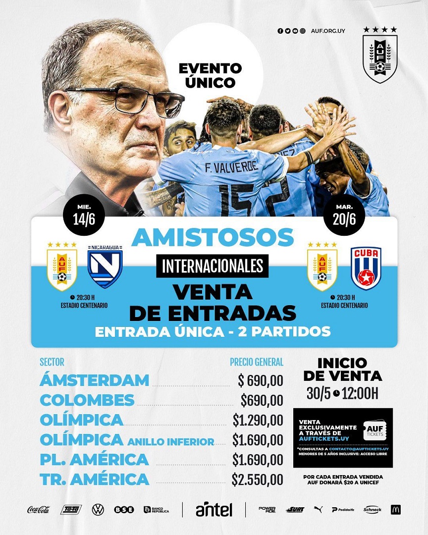 Entradas a la venta para la Fecha FIFA de Junio AUF