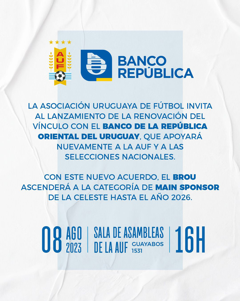 Nuevo sponsor oficial de la selección uruguaya de fútbol